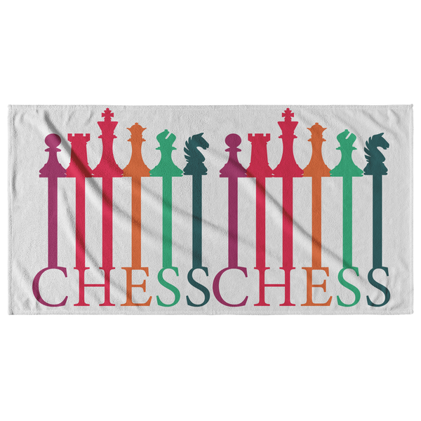 Chess spectrum pieces Beach Towel