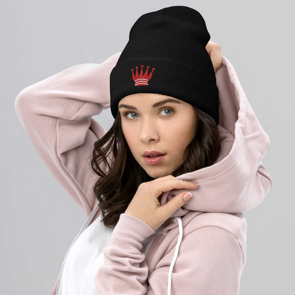 Queen Crown Cuffed Beanie