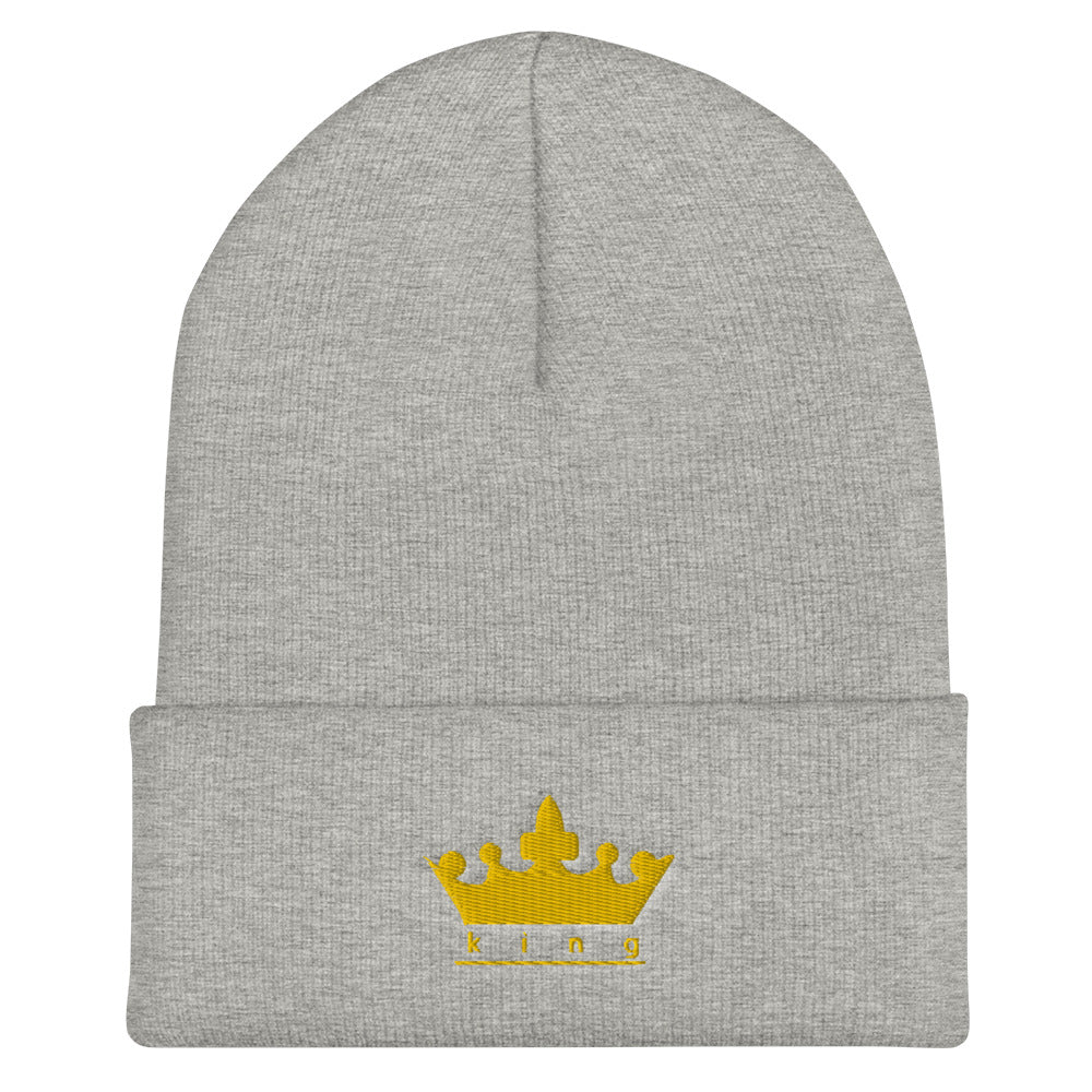 King embroidered Cuffed Beanie