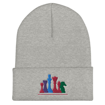 Colorful Chess Pieces Cuffed Beanie