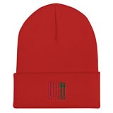 Chess Pieces Spelled Cuffed Beanie