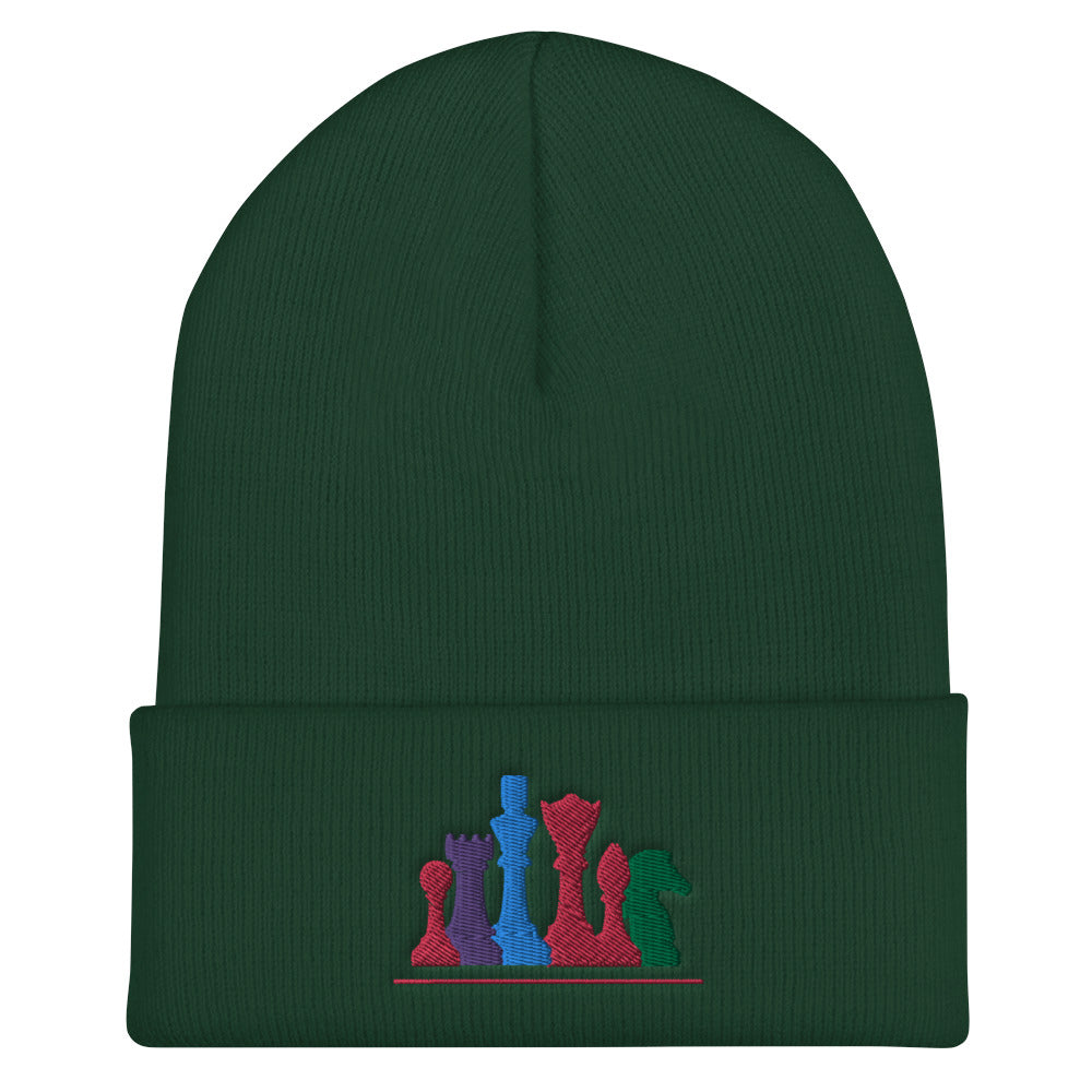 Colorful Chess Pieces Cuffed Beanie