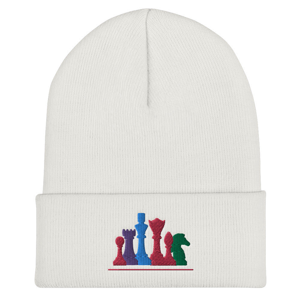Colorful Chess Pieces Cuffed Beanie