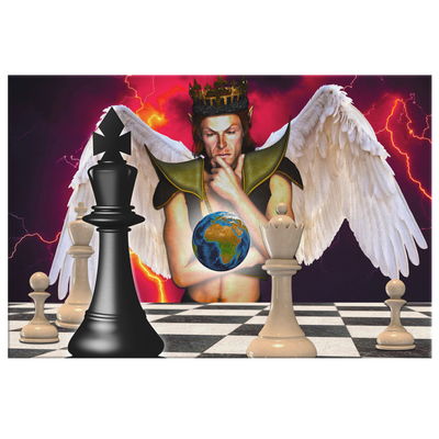 Angel earth chess - Rectangle Gallery Canvas Art