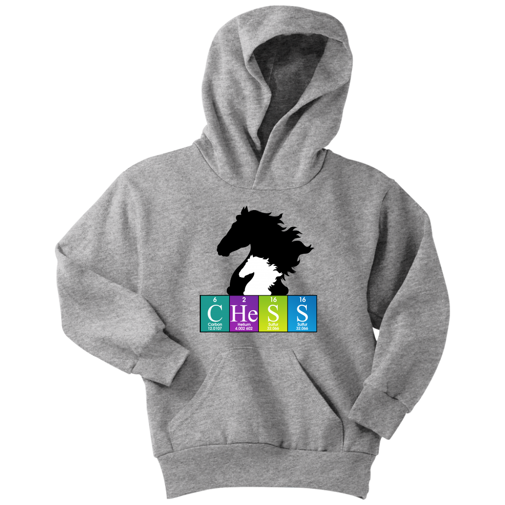 Chess Atomic Table Black Knight- Youth Unisex Hoodie