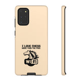 I love chess more than free wifi - Premium Tough phone Case