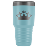 Laser etched Queen Tiara 30 Ounce stainless steel Vacuum insulated hot and cold beverage Tumbler