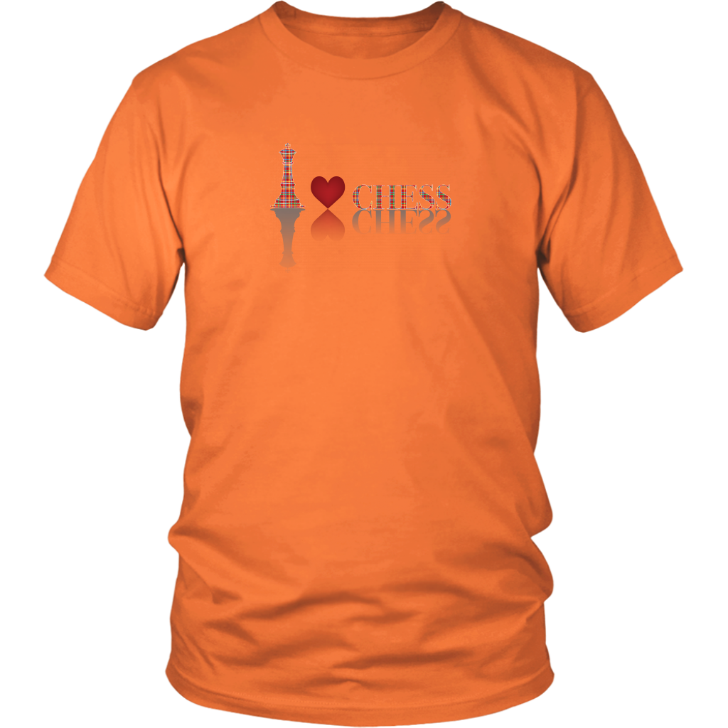 I heart Chess - I love Chess plaid reflective design - Adult Unisex T-Shirt