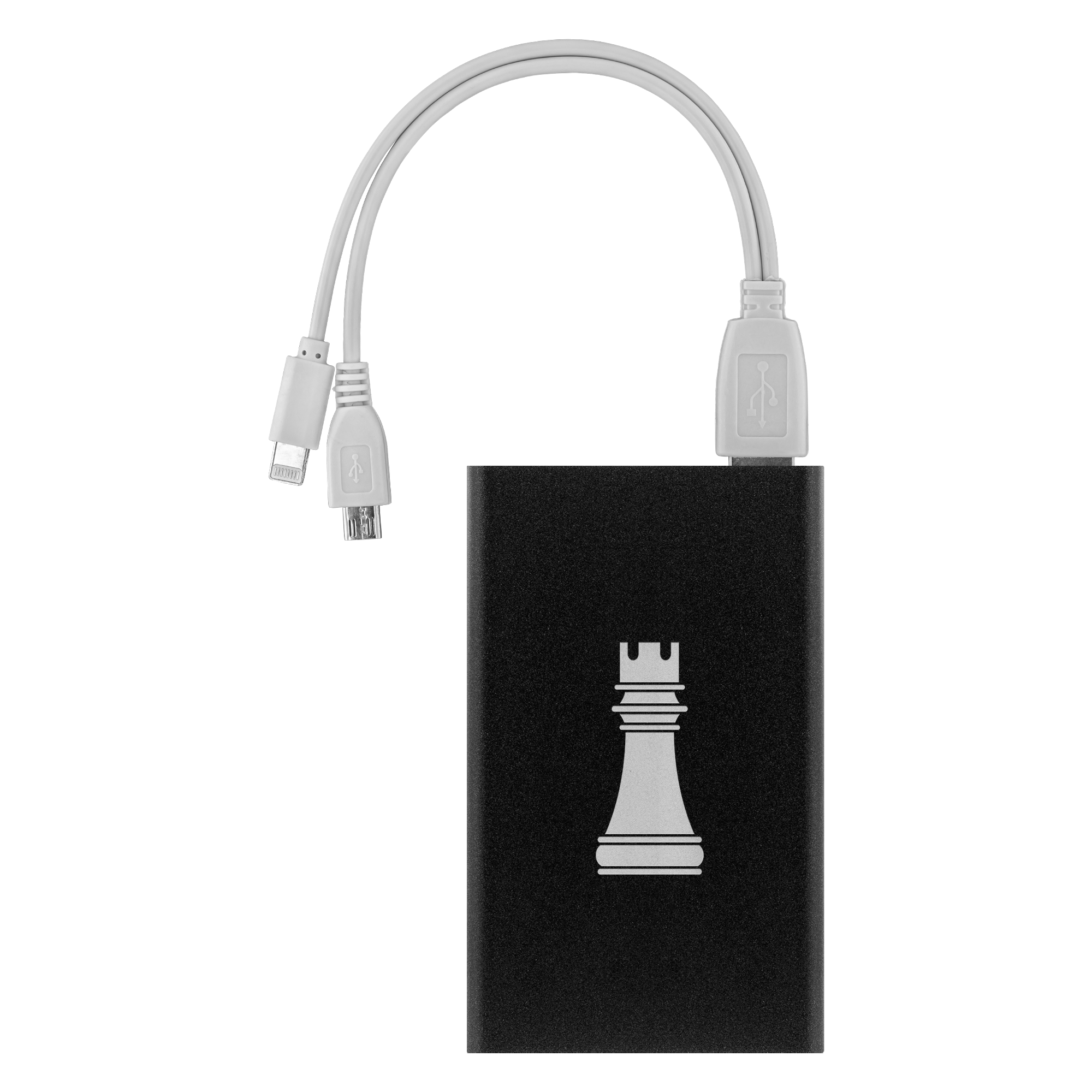 Chess Rook laser etched Lithium-Ion power bank