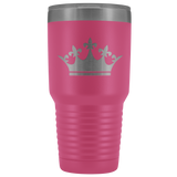 Laser etched Queen Tiara 30 Ounce stainless steel Vacuum insulated hot and cold beverage Tumbler