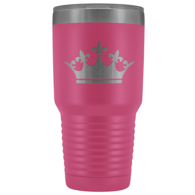 Laser etched Queen Tiara 30 Ounce stainless steel Vacuum insulated hot and cold beverage Tumbler
