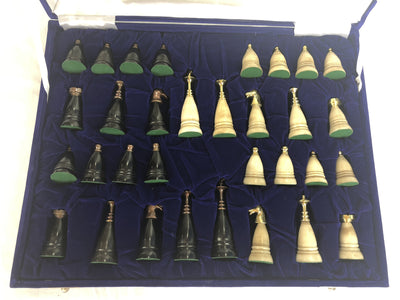 Golden and Bronze Combatant Chess Pieces