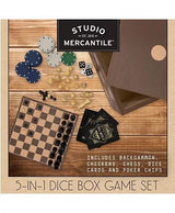 5 in 1 Backgammon, checkers, chess, dice, cards, and poker chips