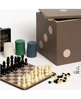 5 in 1 Backgammon, checkers, chess, dice, cards, and poker chips