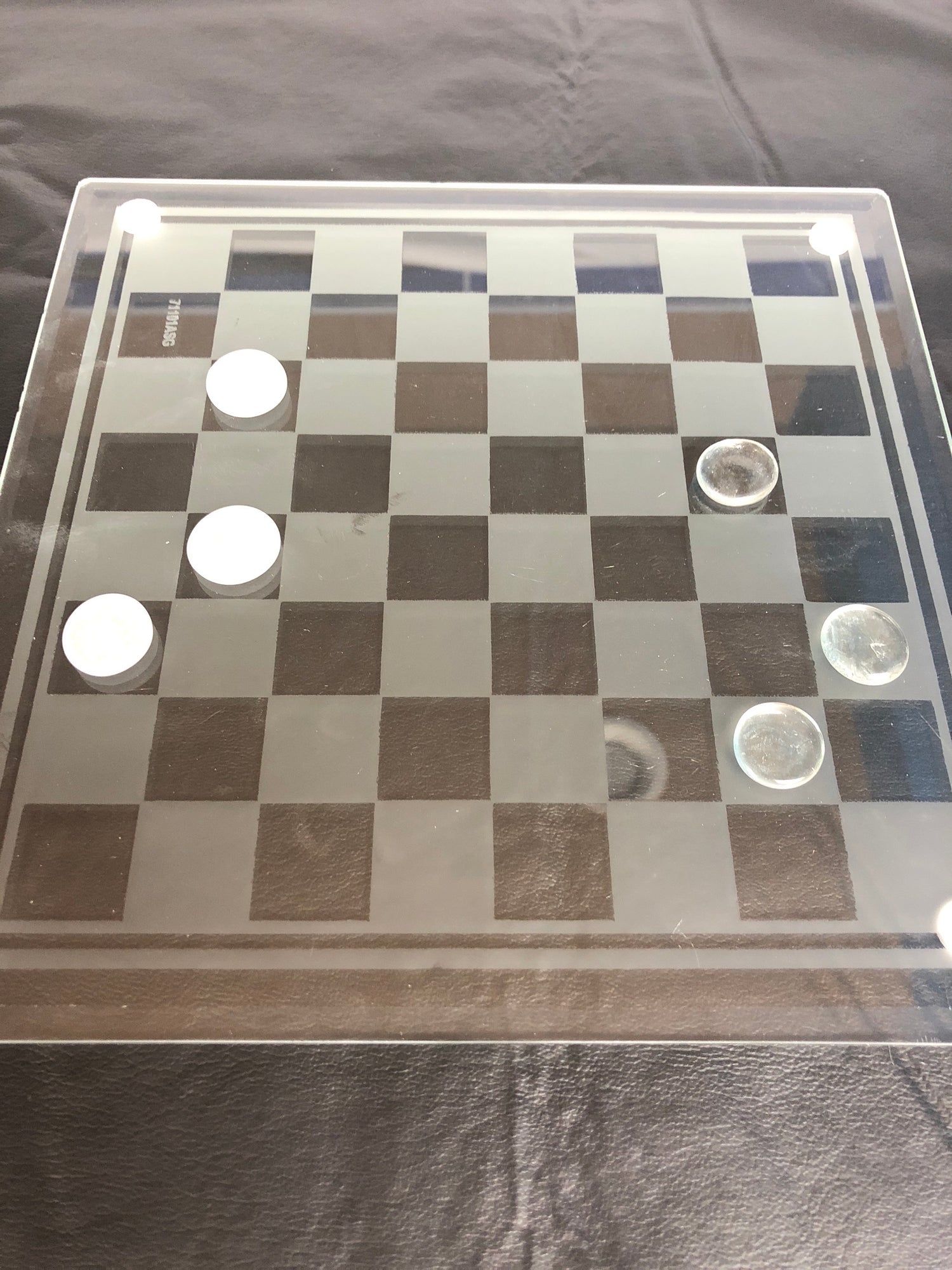 Clear and Frosted Chess Pieces with Glass Board