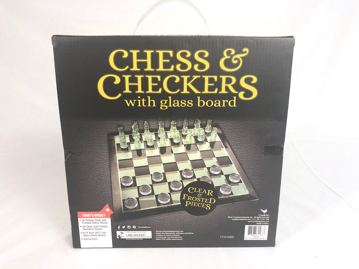 Clear and Frosted Chess Pieces with Glass Board