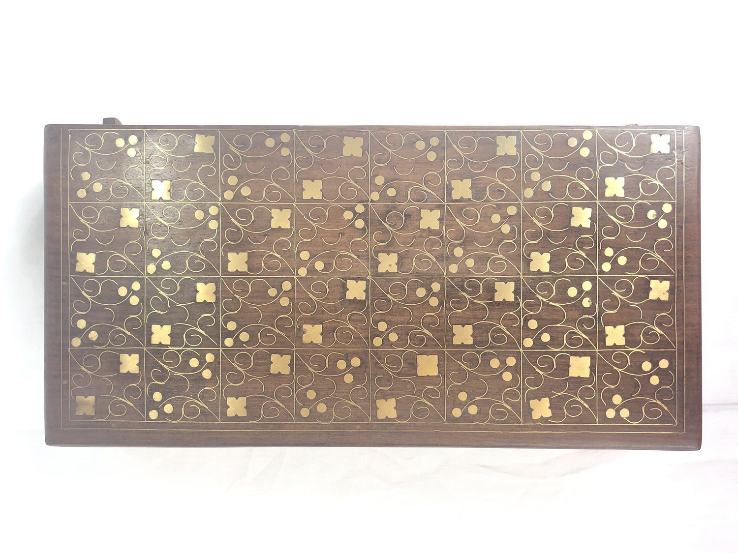 Sandal and Ebony Wood Chess Pieces with Decorative Storage