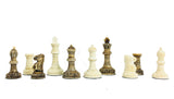 Carved Camel Bone Chess Pieces with Storage Box