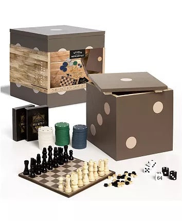 5 in 1 Backgammon, checkers, chess, dice, cards, and poker chips