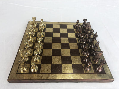 Golden and Bronze Metal Chess Set