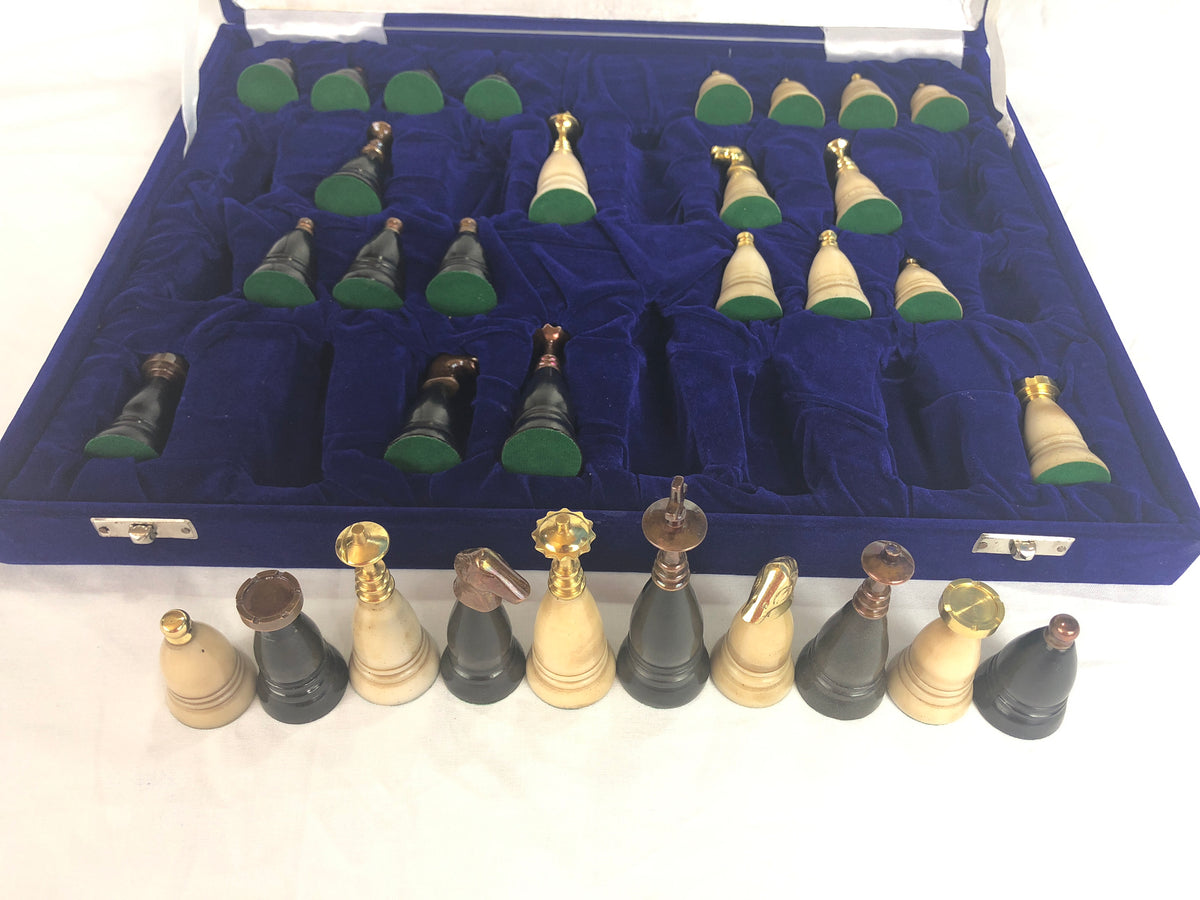 Golden and Bronze Combatant Chess Pieces