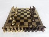 Golden and Bronze Metal Chess Set