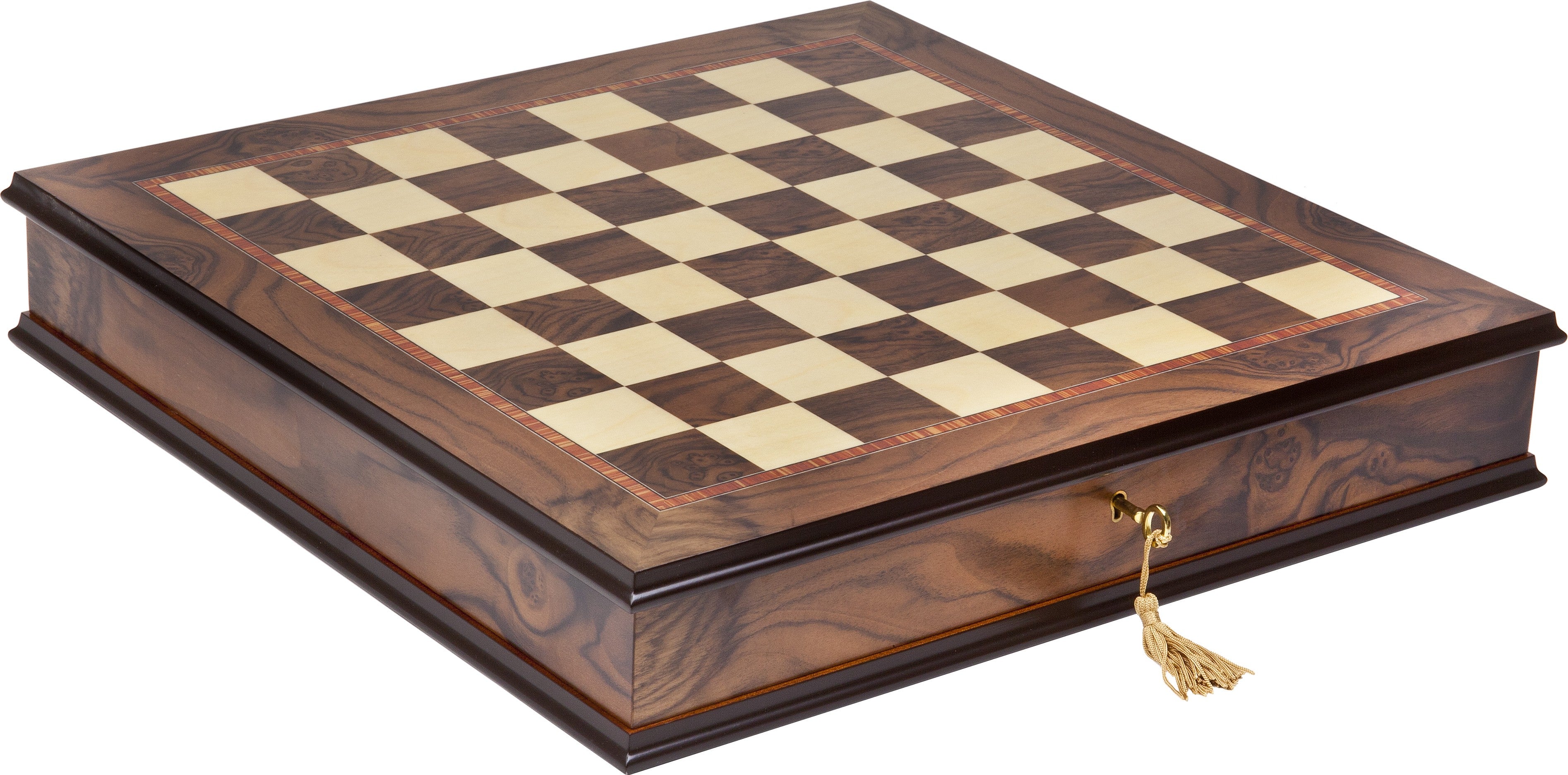Chess Board Inlaid Wooden Flat Board Game Mahogany & Maple 