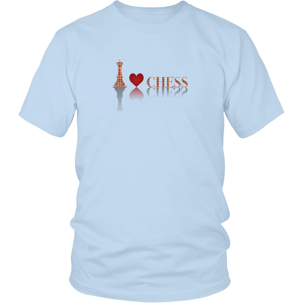 I heart Chess - I love Chess plaid reflective design - Adult Unisex T-Shirt