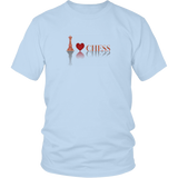 I heart Chess - I love Chess plaid reflective design - Adult Unisex T-Shirt