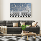 Infinite Chess board Women statue - Rectangle Gallery Canvas Art