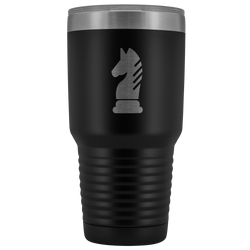 Laser etched Knight 30 Ounce stainless steel Vacuum insulated hot and cold beverage Tumbler