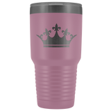 Laser etched Queen Tiara 30 Ounce stainless steel Vacuum insulated hot and cold beverage Tumbler