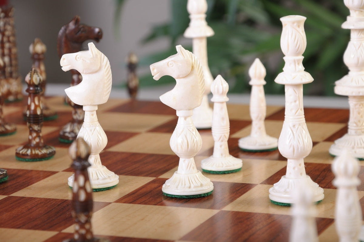 Carved Bone Bavarian Chess Pieces