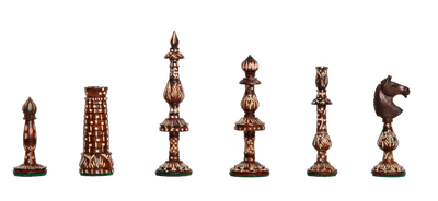 Carved Bone Bavarian Chess Pieces