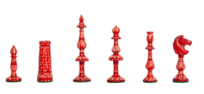 Carved Bone Bavarian Chess Pieces