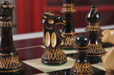 Burnt Boxwood and Natural Boxwood Chess Pieces