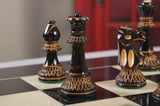 Burnt Boxwood and Natural Boxwood Chess Pieces