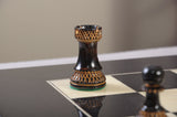 Burnt Boxwood and Natural Boxwood Chess Pieces