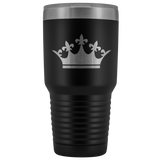 Laser etched Queen Tiara 30 Ounce stainless steel Vacuum insulated hot and cold beverage Tumbler