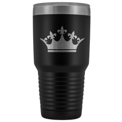 Laser etched Queen Tiara 30 Ounce stainless steel Vacuum insulated hot and cold beverage Tumbler