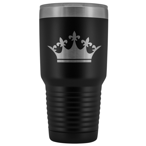 Laser etched Queen Tiara 30 Ounce stainless steel Vacuum insulated hot and cold beverage Tumbler