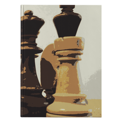 Wooden retro chess pieces hardcover journal