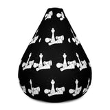 White on black chess pieces Bean Bag Chair w/ filling