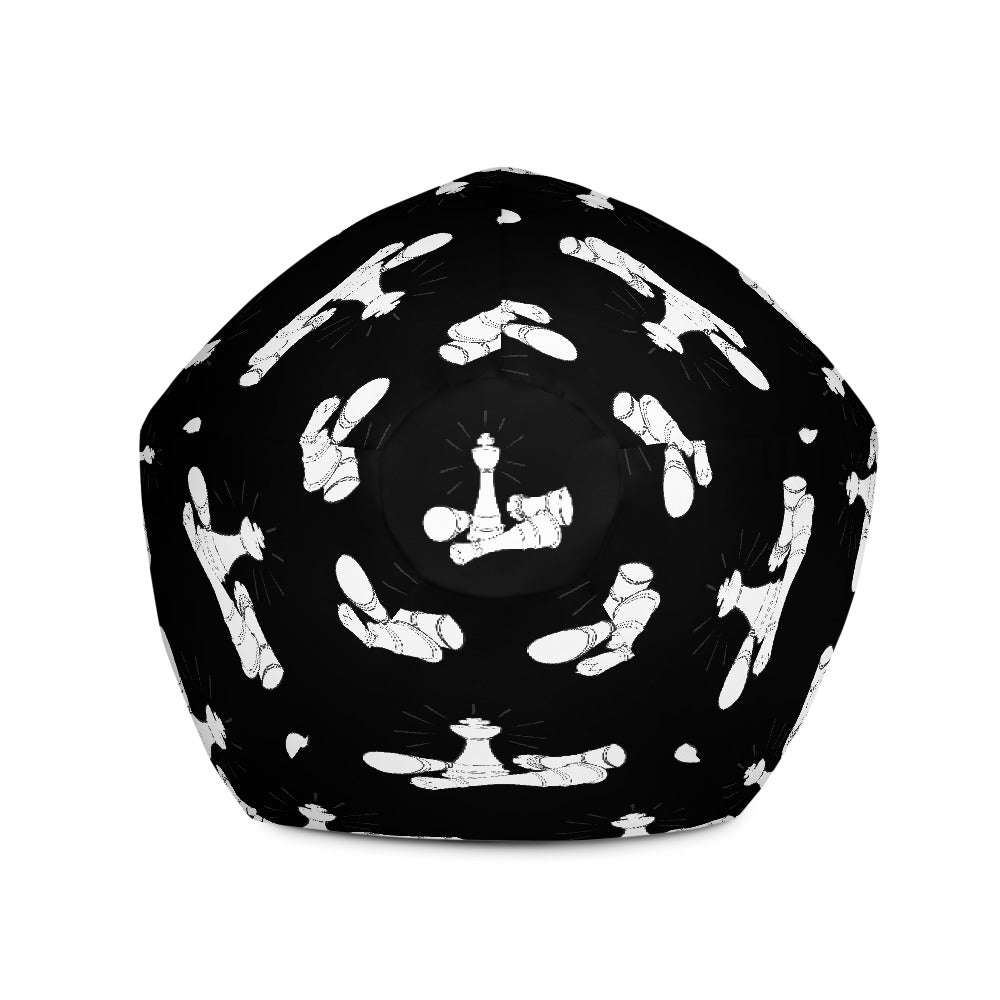 White on black chess pieces Bean Bag Chair w/ filling