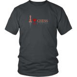 I heart Chess - I love Chess plaid reflective design - Adult Unisex T-Shirt