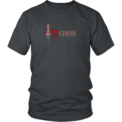 I heart Chess - I love Chess plaid reflective design - Adult Unisex T-Shirt