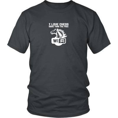 I love chess more than free WiFi! - Adult Unisex T-Shirt