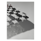 Chess puzzle board and pieces hardcover journal