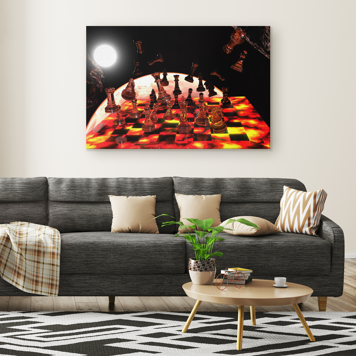 Space Chess - Rectangle Gallery Canvas Art