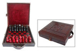 "Way to Victory" Wood and Leather Chess Set